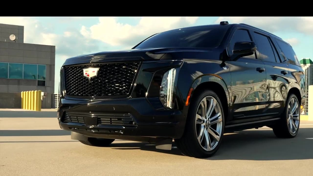 Black Cadillac Escalade front angle for Soluxe car service